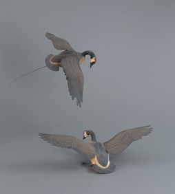Flying Canada Goose Pair by David W. Martinez (1922-1987)