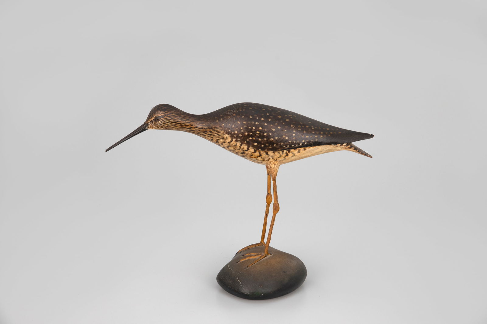 The Mills Running Yellowlegs by A. Elmer Crowell (1862-1952): The Mills Running Yellowlegs A. Elmer Crowell (1862-1952) East Harwich, MA, c. 1915 9 1/2 in. tall, 13 1/2 in. long Anthony Elmer Crowell was born in 1862 in the town of East Harwich, Massachusetts,