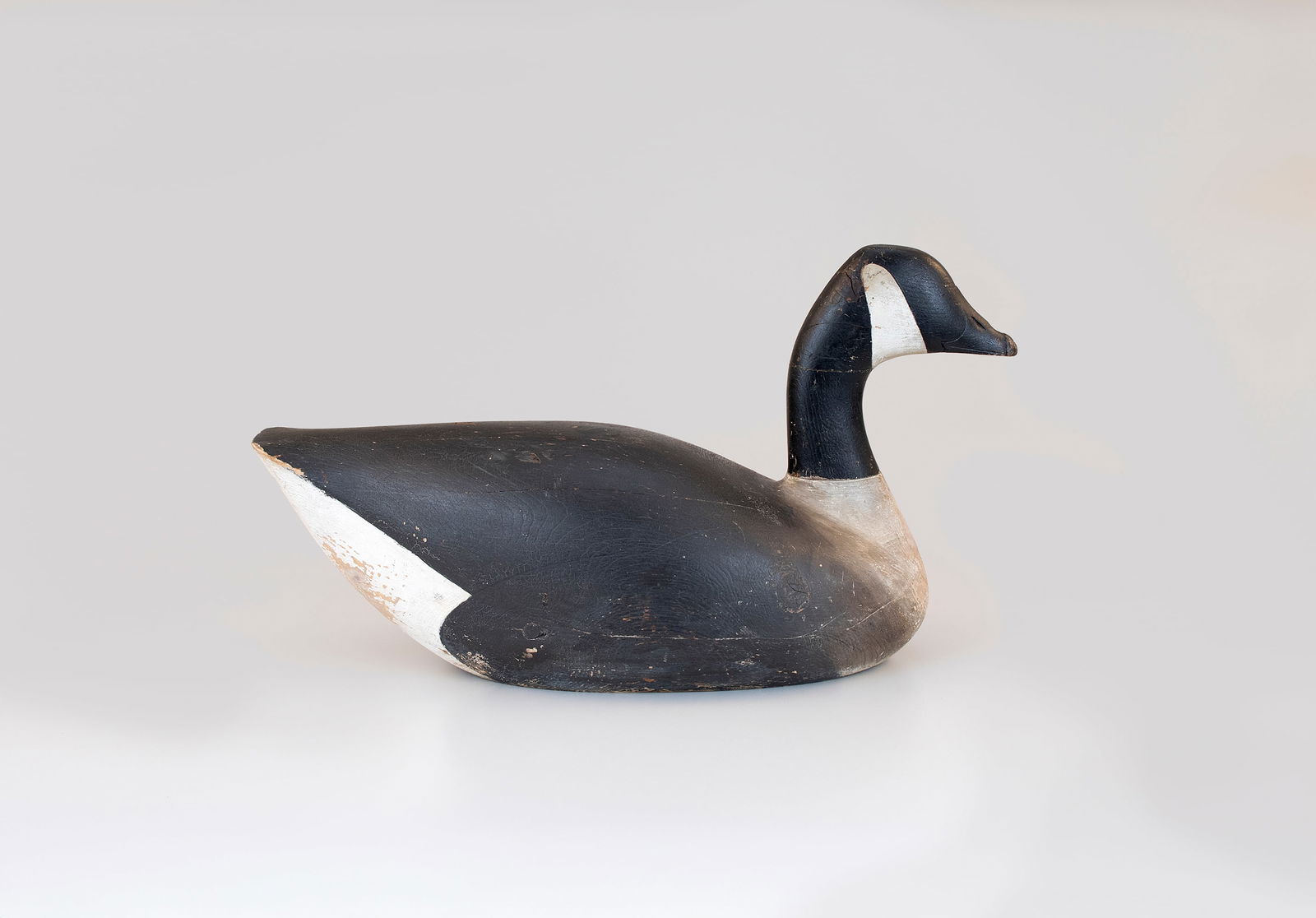 Canada Goose "18" by Charles A. Safford (1877-1957): Canada Goose "18" Charles A. Safford (1877-1957) Newburyport, MA, c. 1920 24 1/2 in. long A newly discovered Safford goose from his personal gunning rig, this decoy was found alongside the Crowell Dav