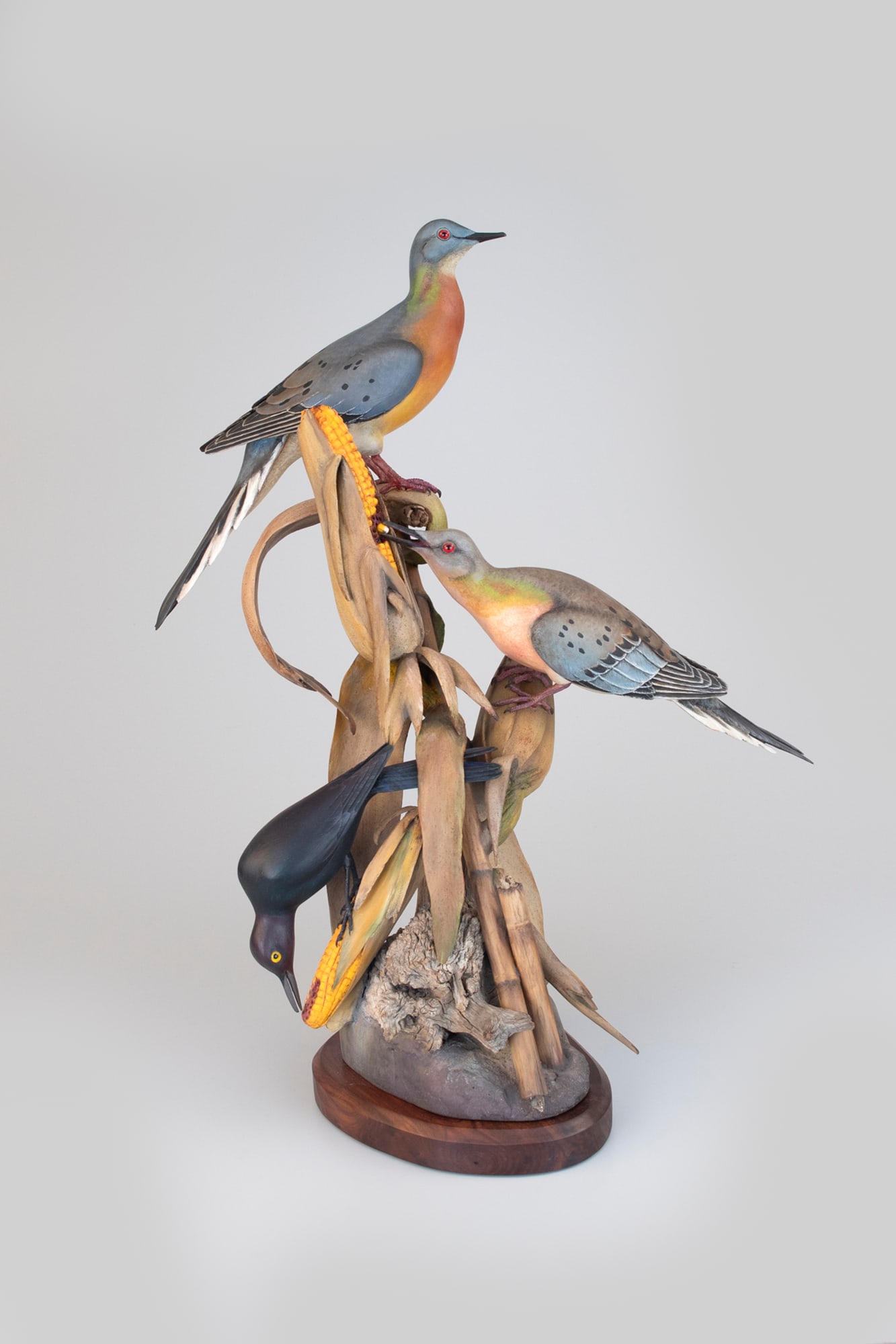 Cornfield Feast by William Gibian (b. 1946): Cornfield Feast William Gibian (b. 1946) Onancock, VA, 2024 26 1/2 by 24 by 17 in. This grand decorative carving is signed and dated by the maker on his business card, which is affixed to the undersid