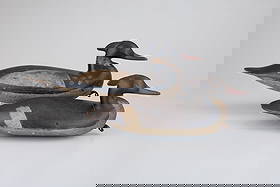 Important Cape May Merganser Pair: Important Cape May Merganser Pair Cape May, NJ, c. 1880 17 in. long "The Atlantic City-Cape May area has been the source of some especially stylish early sheldrakes..." - Kenneth Gosner, "Working Deco