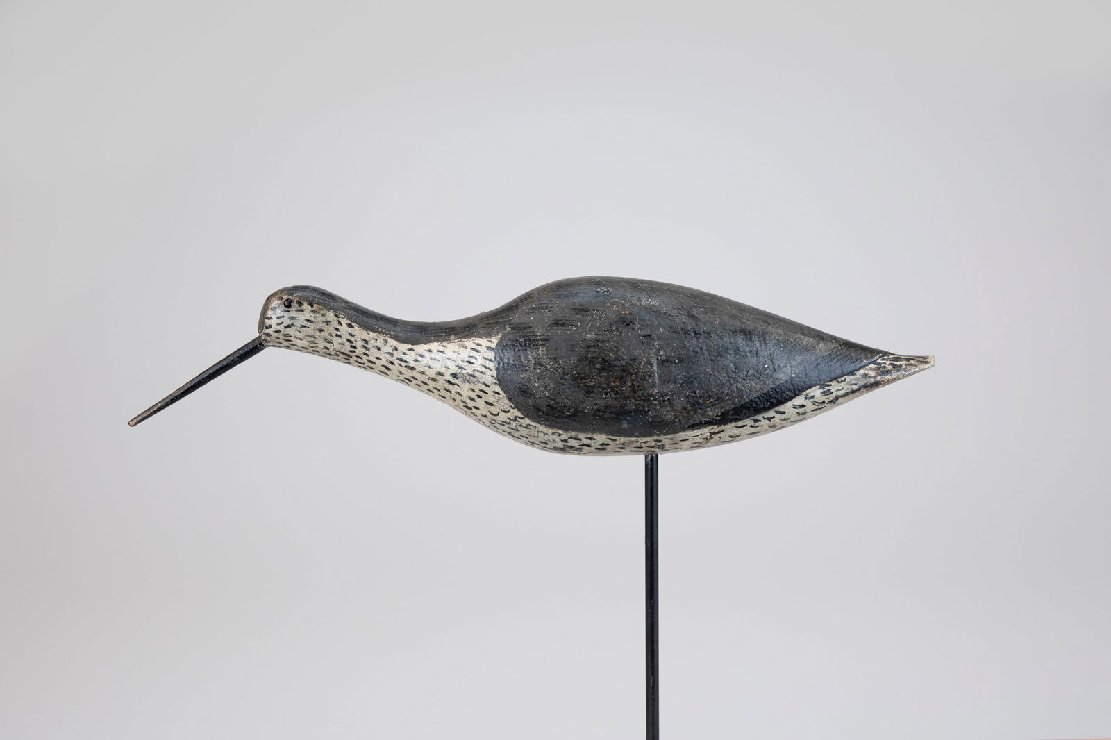 Running Greater Yellowlegs by Thomas Gelston (1851-1924): Running Greater Yellowlegs Thomas Gelston (1851-1924) Quogue, Long Island, NY, c. 1880 15 in. long An iconic Long Island form, the Gelston running pattern was chosen by the Long Island Decoy Collector