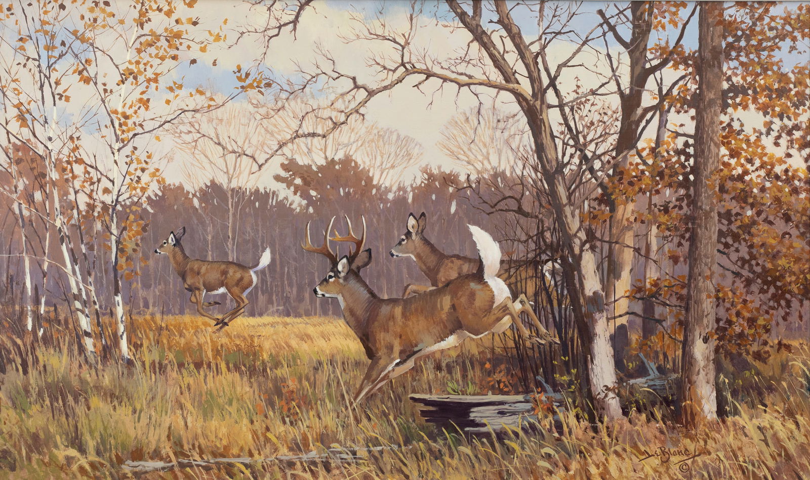 Lee LeBlanc (1913-1988), Double Date: Lee LeBlanc (1913-1988) Double Date signed "LeBlanc (c)" lower right oil on board, 26 by 42 in. LeBlanc was born in 1913 in Missouri. He studied at the Chouinard Art School in Los Angeles and the Penn