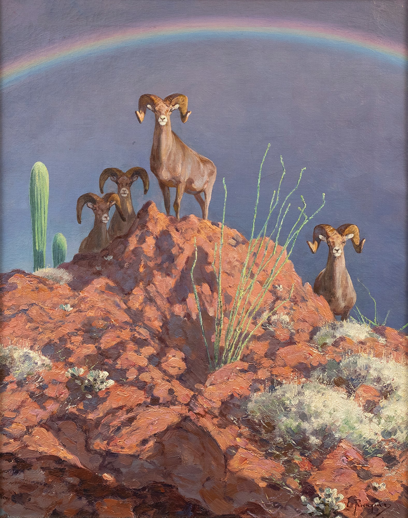 Carl Rungius (1869-1959), The Rainbow Rams, on the Lava Peak (1 of 6)