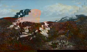 Arthur Fitzwilliam Tait (1819-1905), Pointer, Setter, and Quail: Arthur Fitzwilliam Tait (1819-1905) Pointer, Setter, and Quail, 1871 signed, dated, and inscribed "A.F. Tait, N.Y., 1871" lower right oil on canvas, 14 by 22 in. signed and inscribed "No. 22 / A.F. Ta