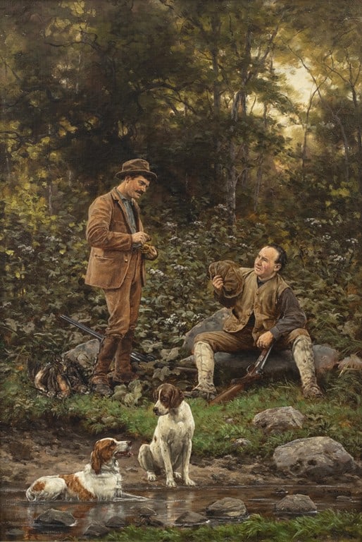 John Martin Tracy (1843-1893), Good and Bad Luck: John Martin Tracy (1843-1893) Good and Bad Luck signed "J. M. Tracy" lower right oil on canvas, 24 by 16 in. John Martin Tracy is one of the earliest successful American sporting artists. Born in