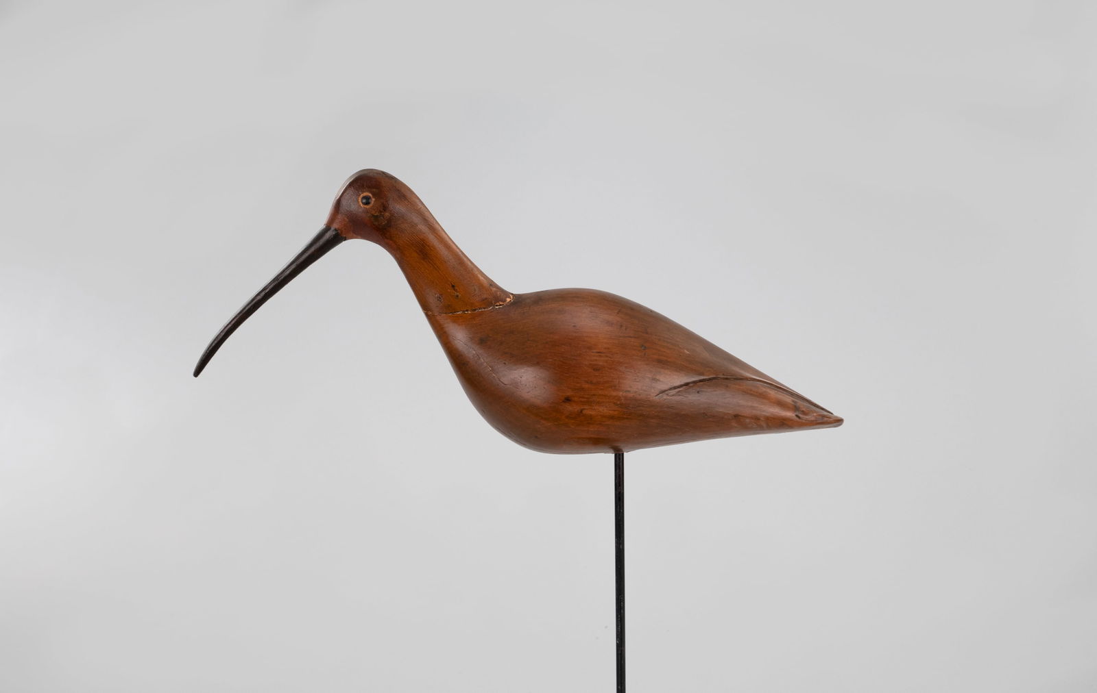 Mackey-Matthews Rig Long-Billed Curlew, William J. Matthews (1855-1930s) Rig: Mackey-Matthews Rig Long-Billed Curlew William J. Matthews (1855-1930s) Rig Assawoman, VA, c. 1890 16 1/2 in. long A large decoy with incised wing carving and its head canted far to the left side.