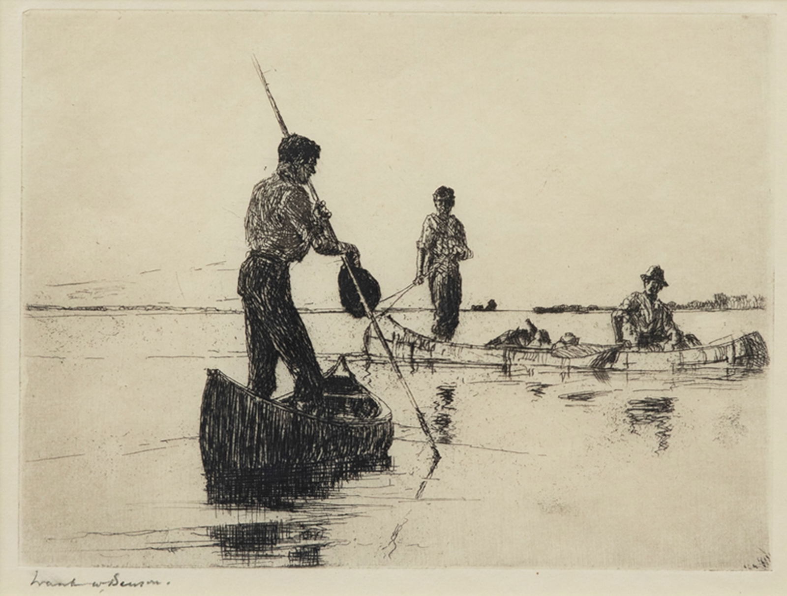 Frank W. Benson (1862-1951), Two Canoes (1 of 3)