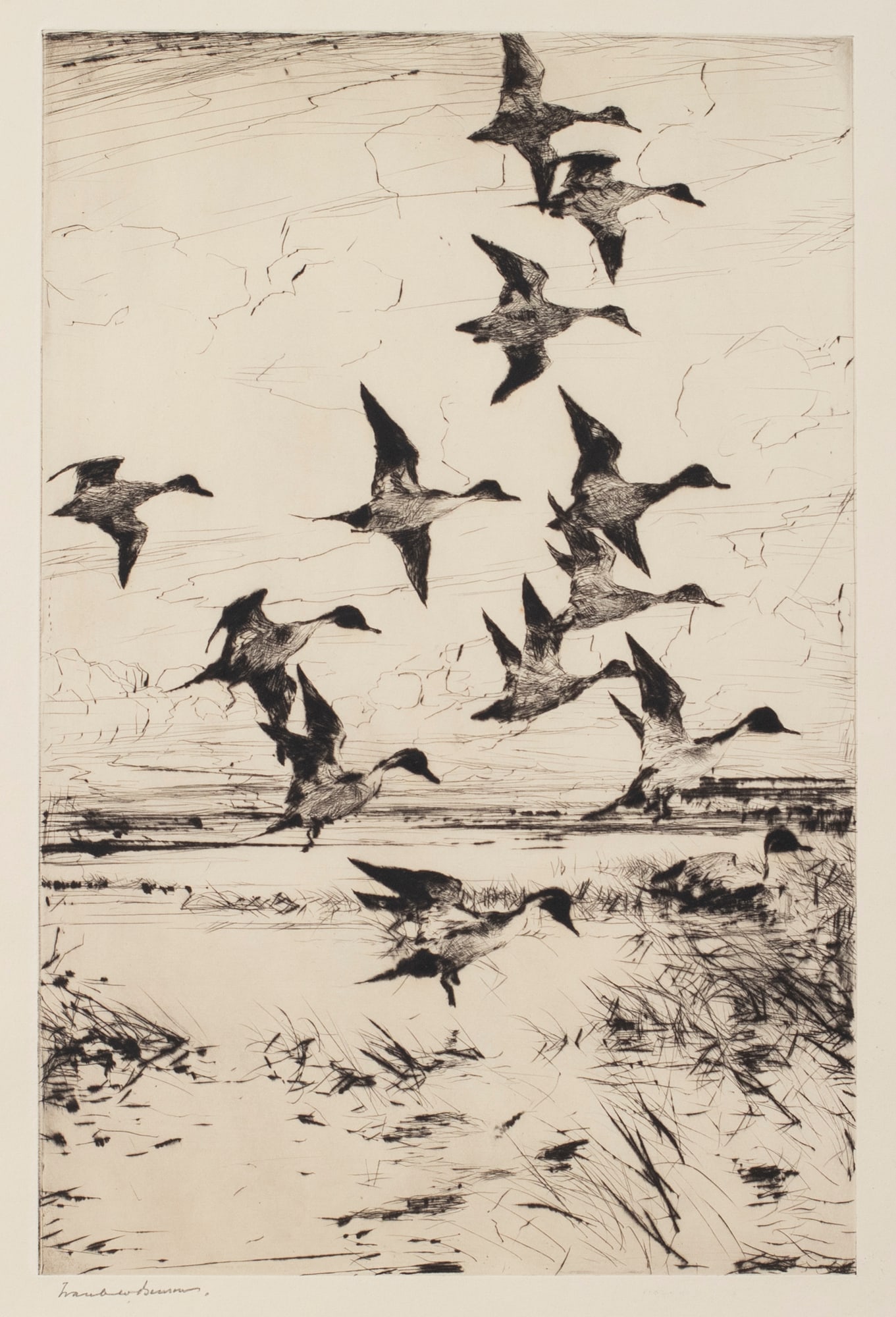 Frank W. Benson (1862-1951), Pintails Passing (1 of 2)