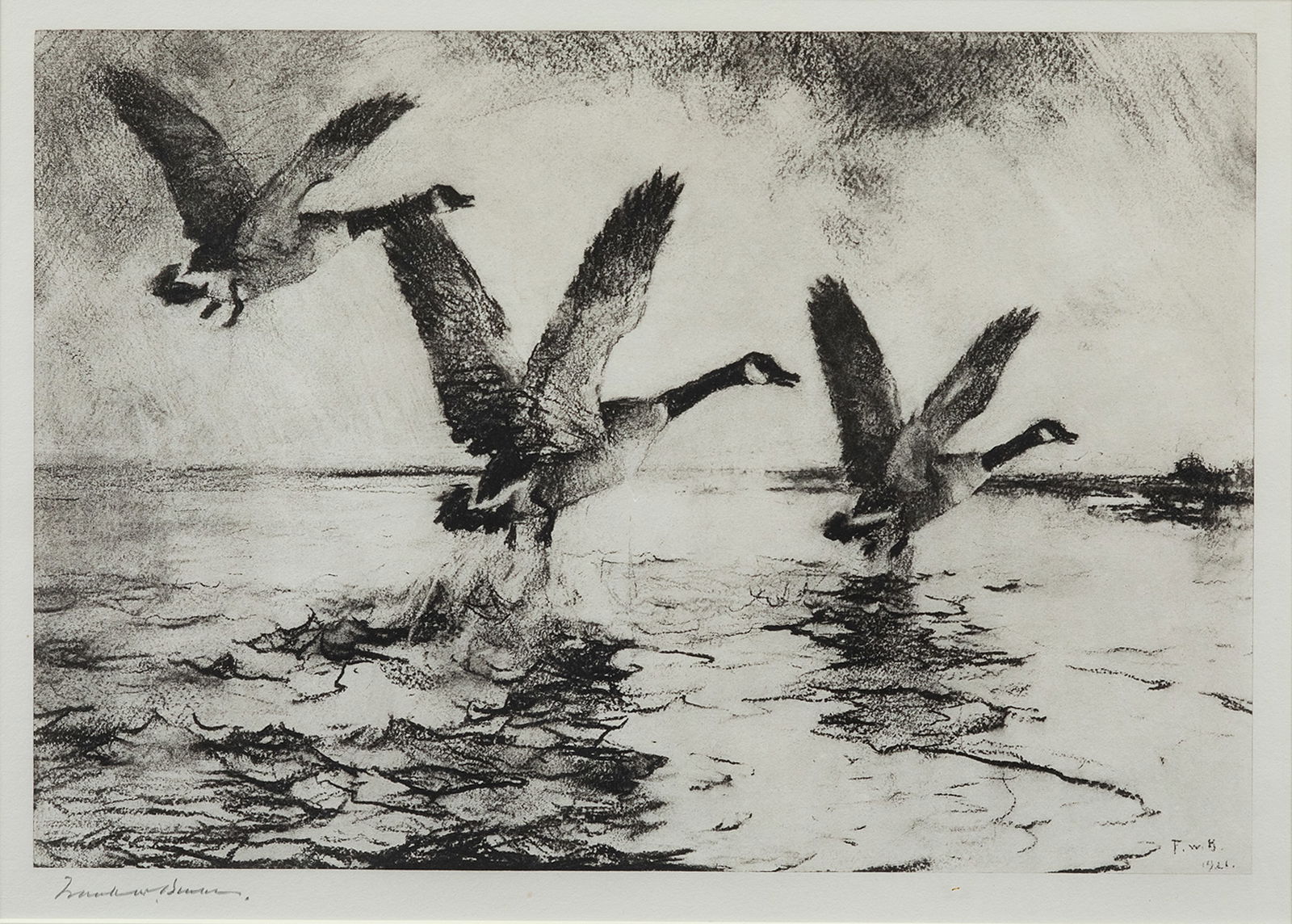 Frank W. Benson (1862-1951), Three Geese (1 of 3)
