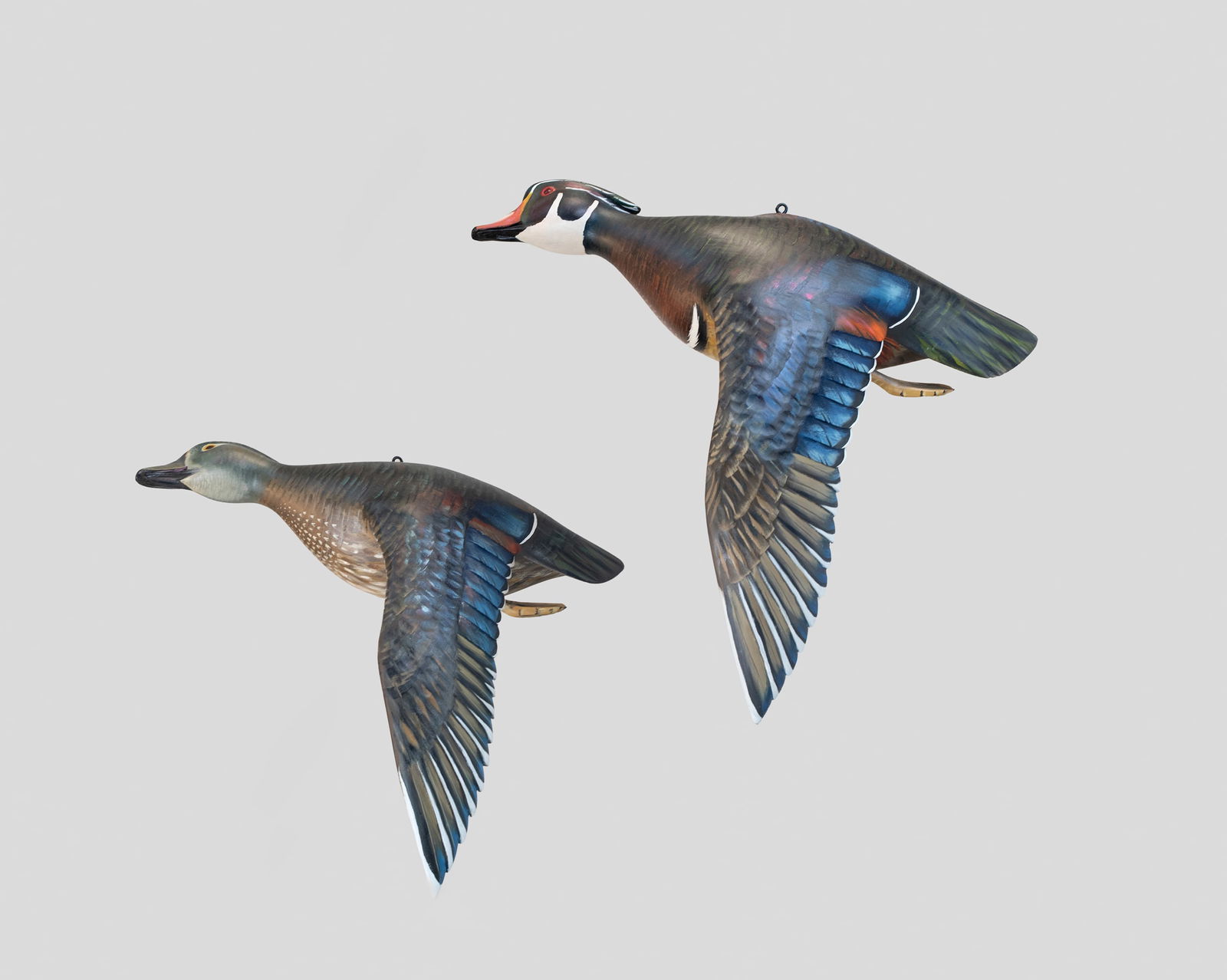 Flying Wood Duck Pair by Mike Borrett (b. 1960) (1 of 7)