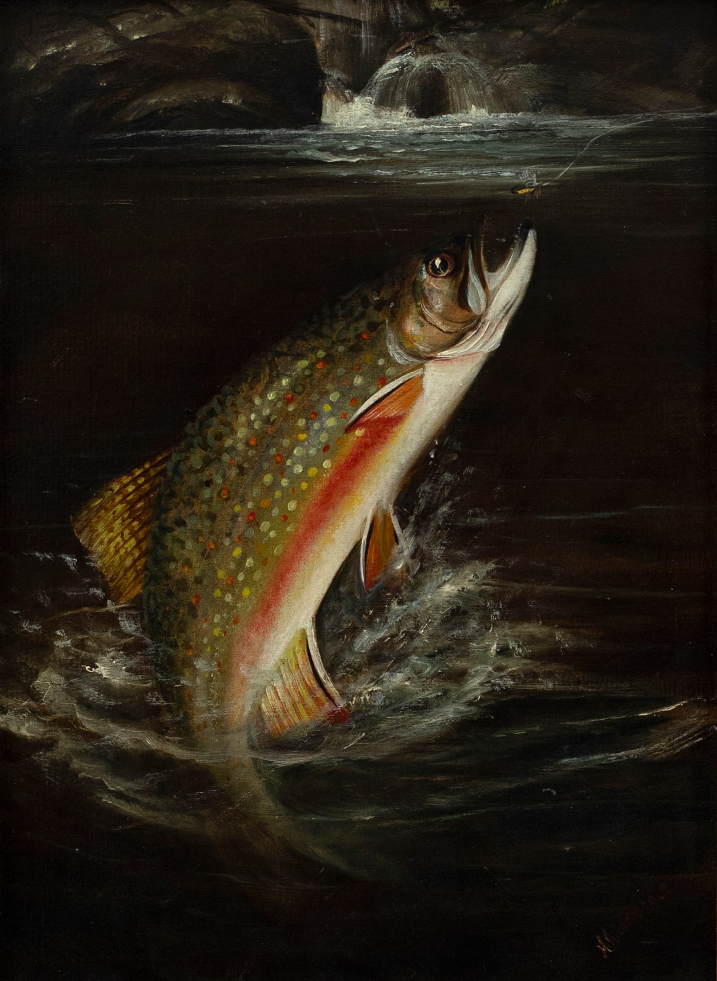 Harry A. Driscole (1861-1923), Leaping Brook Trout (1 of 3)