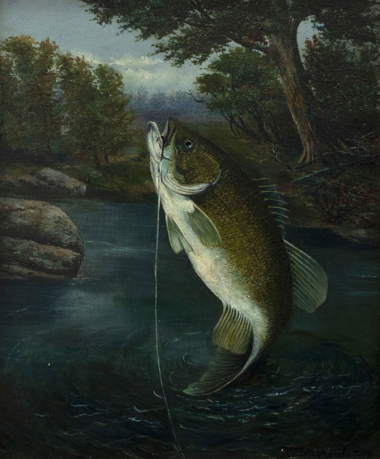 R.T. Shepherd (20th Century), Leaping Smallmouth Bass (1 of 2)