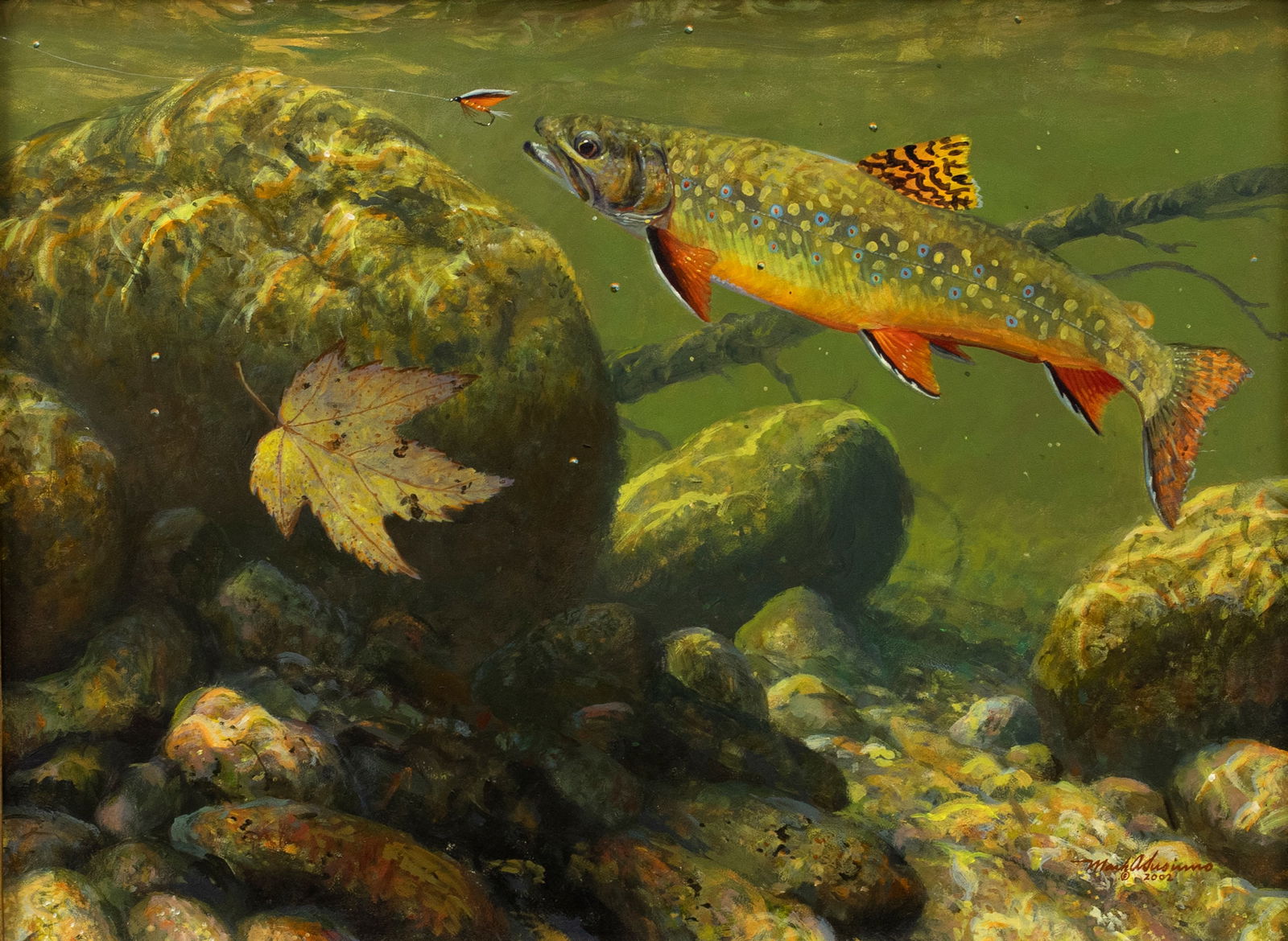 Mark A. Susinno (b. 1957), Brook Trout & 'Fontinalis Fin' Wet Fly (1 of 3)