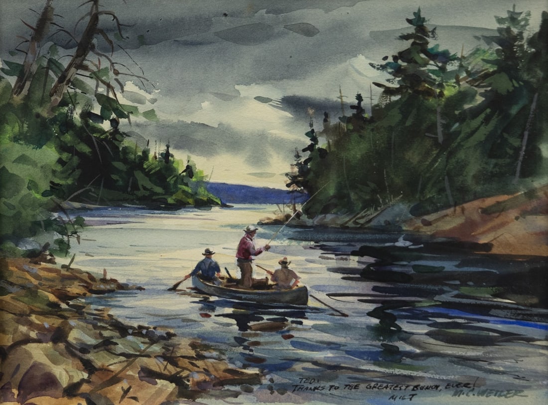 Milton C. Weiler (1910-1974), Fishing the Pool (1 of 3)