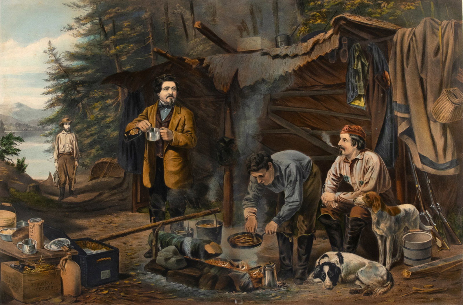 after Arthur Fitzwilliam Tait (1819-1905), Camping Out in the Woods (1 of 3)