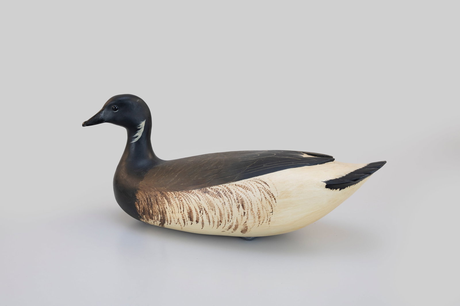 Brant Decoy, Robert "Bob" White (b. 1939): Brant Decoy Robert "Bob" White (b. 1939) Tullytown, PA, 1998 18 in. long This hollow decoy retains two of the maker's triangular bobwhite-quail lead weights and is signed and dated on the bottom. Orig