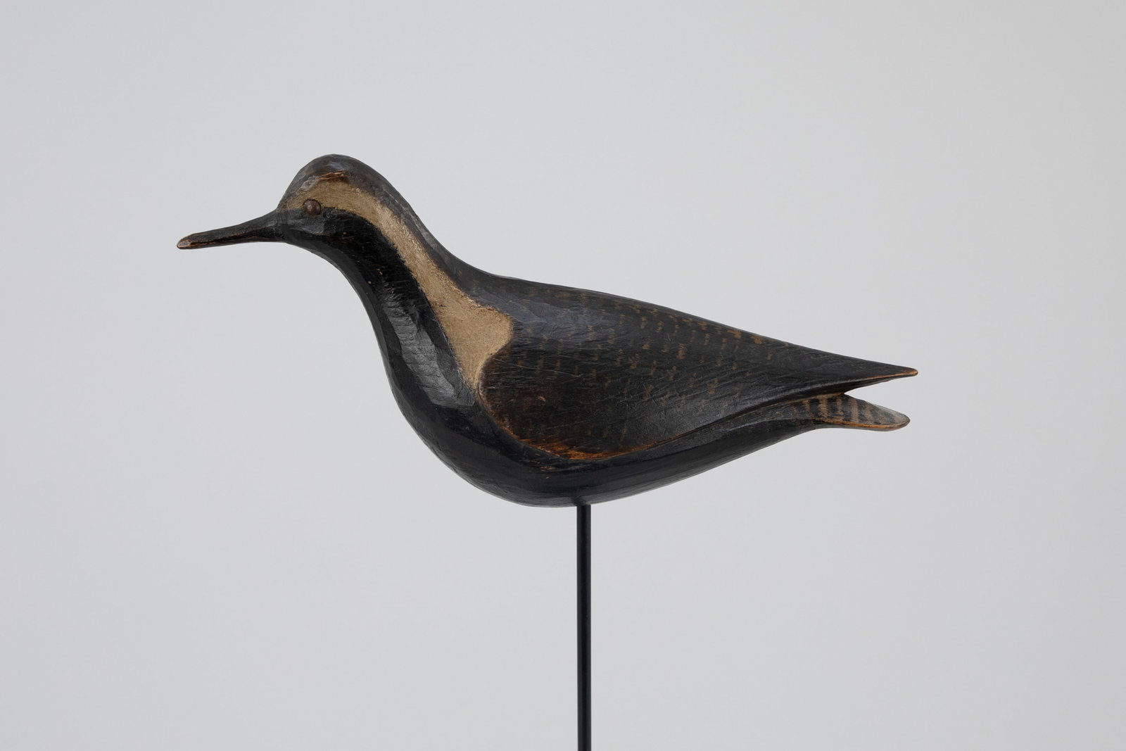Golden Plover Decoy, Mark McNair (b. 1950): Golden Plover Decoy Mark McNair (b. 1950) Craddockville, VA 9 1/2 in. long The underside of the carving bears an incised ?MSM? signature. Original paint with light wear. Provenance: Matt Geis Collecti