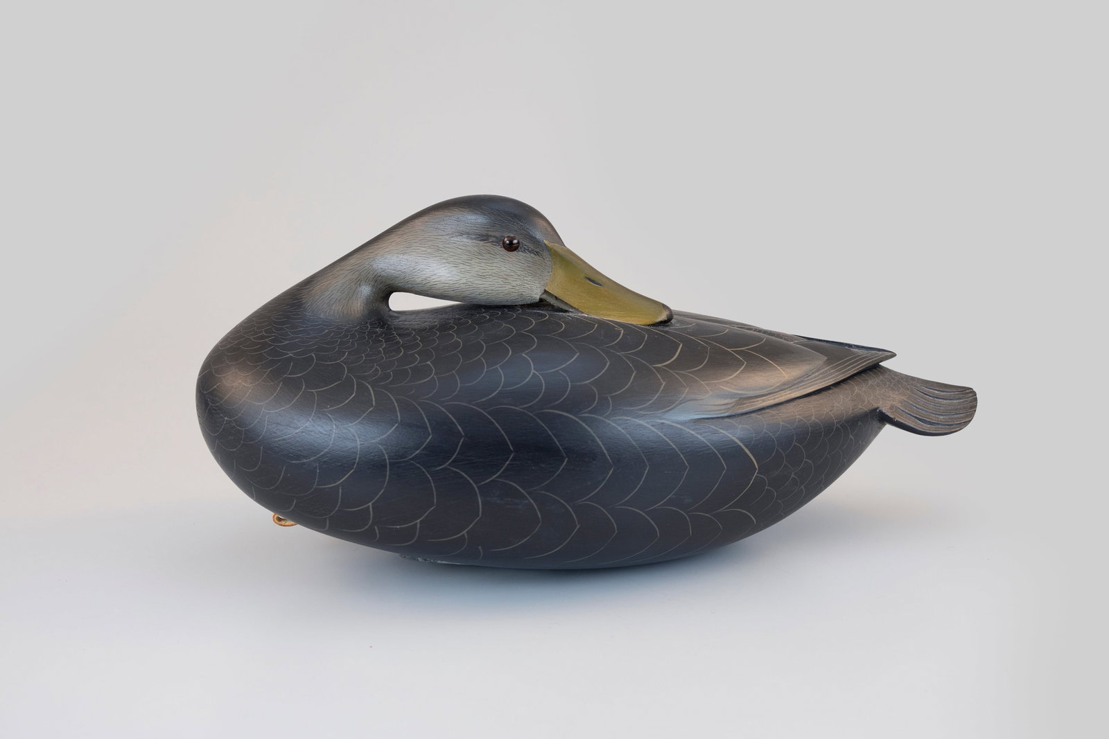 Oversize Sleeping Black Duck Decoy, George Strunk (b. 1958) (1 of 5)