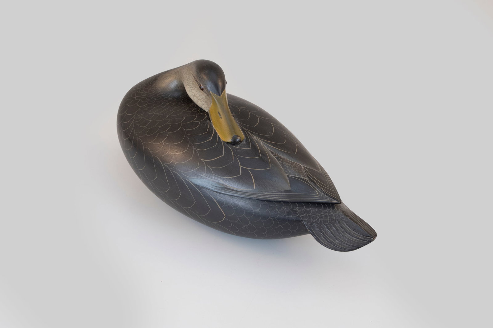 Oversize Sleeping Black Duck Decoy, George Strunk (b. 1958) - 3