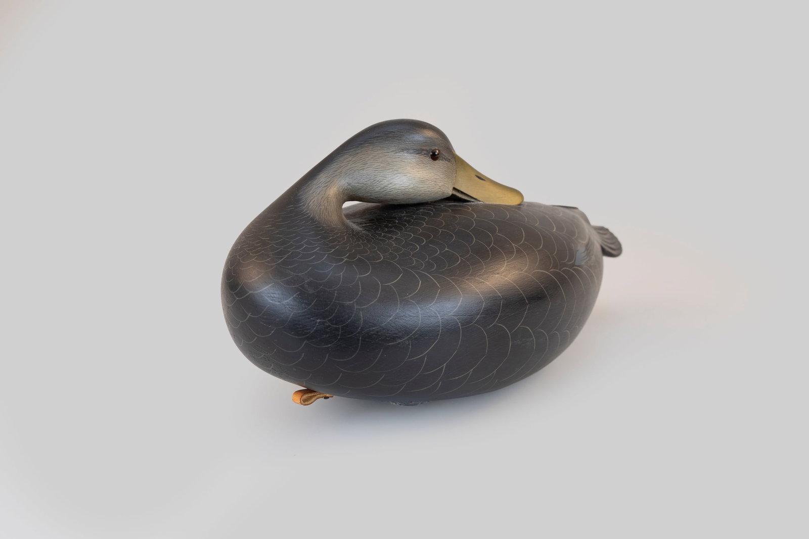 Oversize Sleeping Black Duck Decoy, George Strunk (b. 1958) - 5