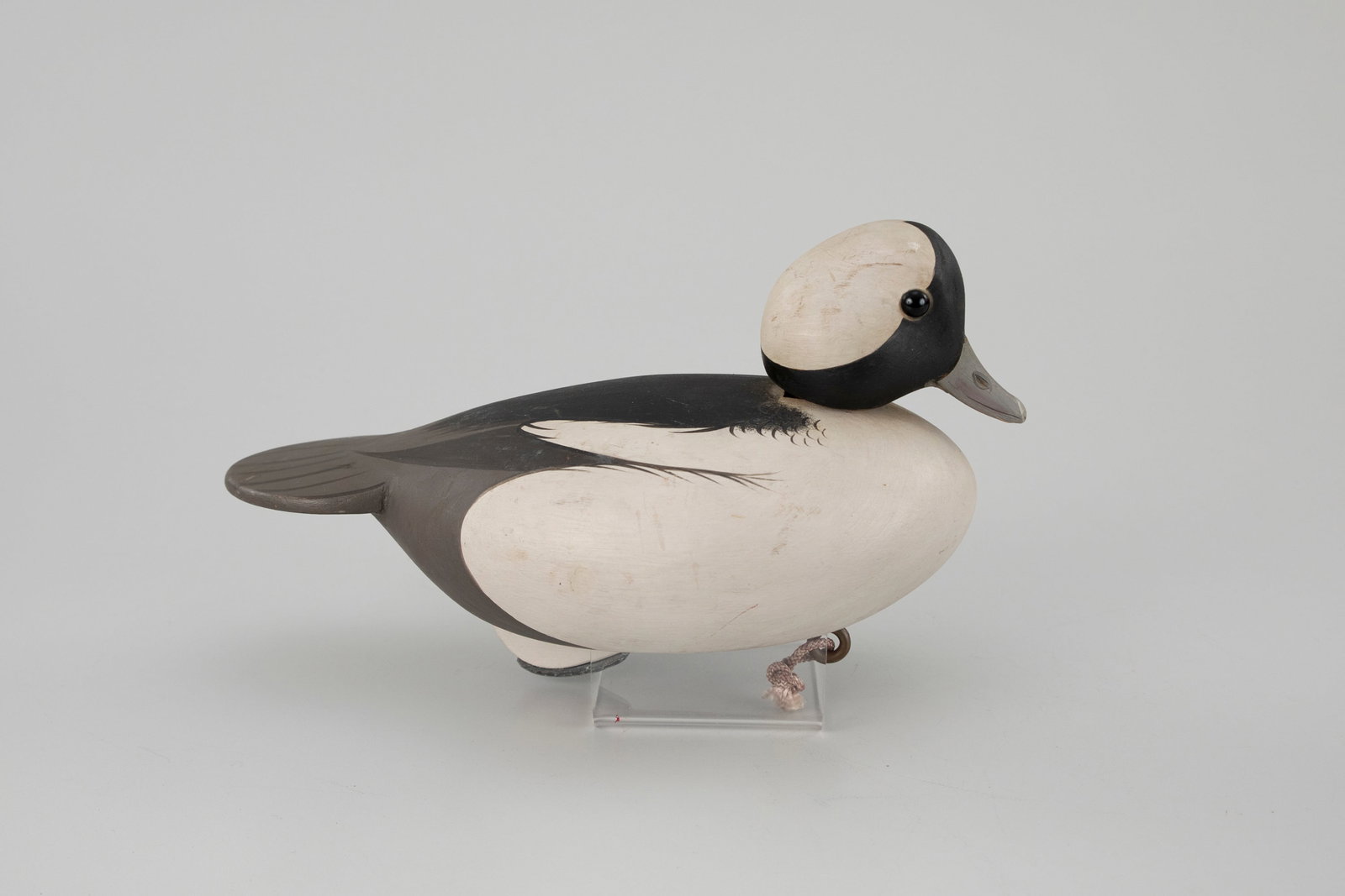 Rocking-Head Bufflehead Decoy, Marty Collins (b. 1960): Rocking-Head Bufflehead Decoy Marty Collins (b. 1960) East Wareham, MA 10 1/2 in. long Bears the maker's plaque on the underside. Original paint with light wear.