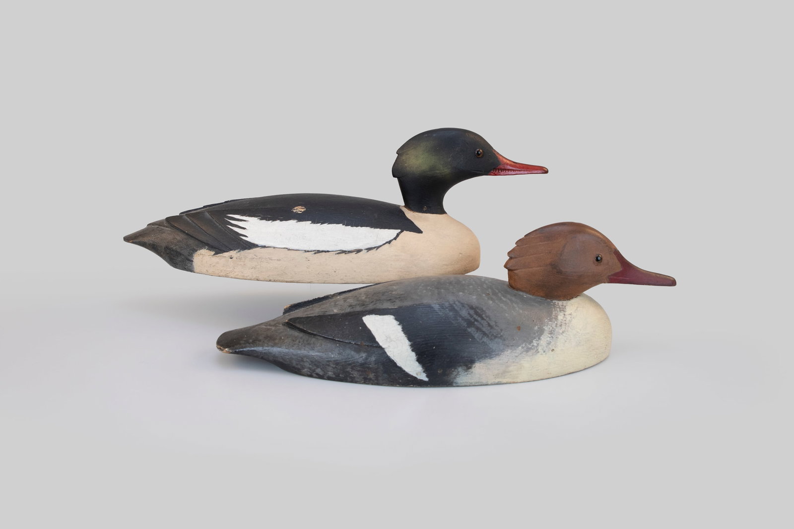 American Merganser Decoy Pair, Davey W. Nichol (1890-1977) (1 of 5)