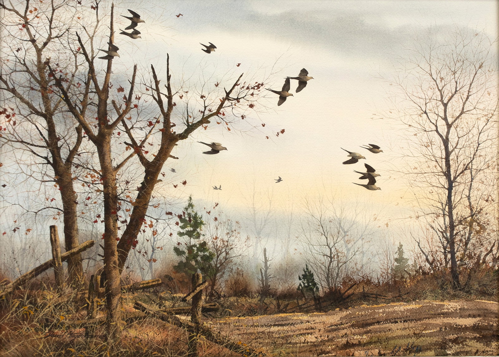 David A. Hagerbaumer (1921-2014), Doves in Flight (1 of 3)