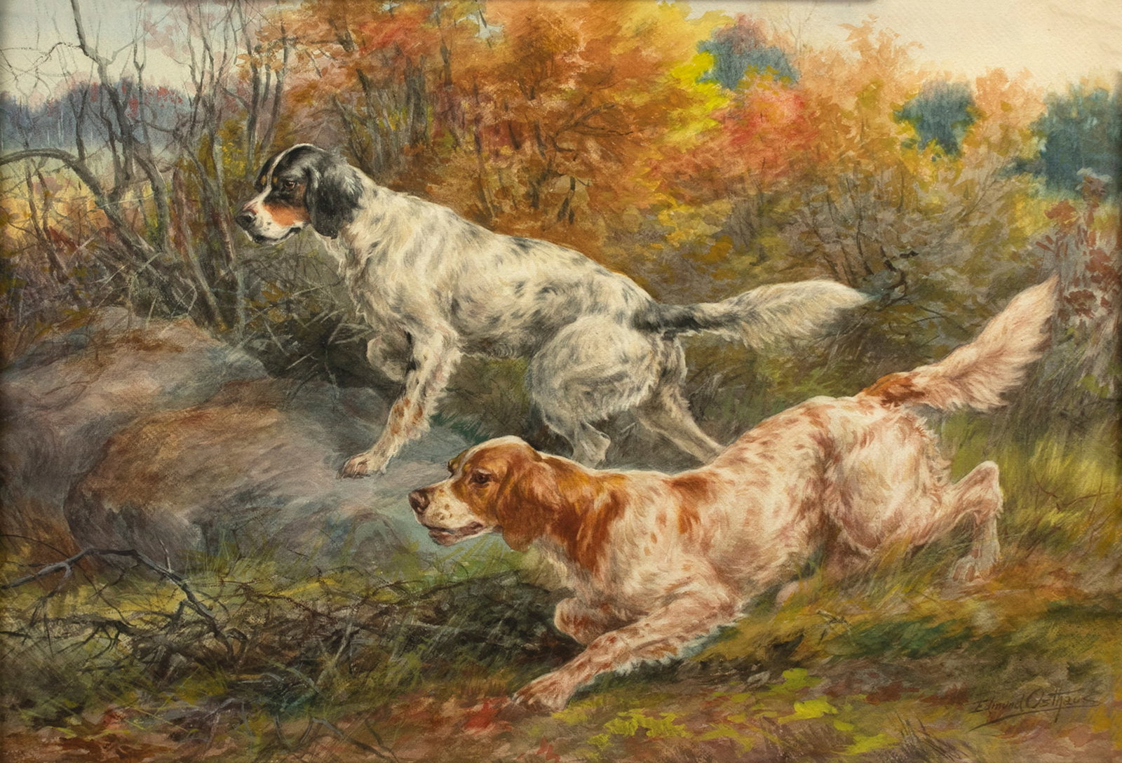 Edmund Henry Osthaus (1858-1928), Two Setters (1 of 3)