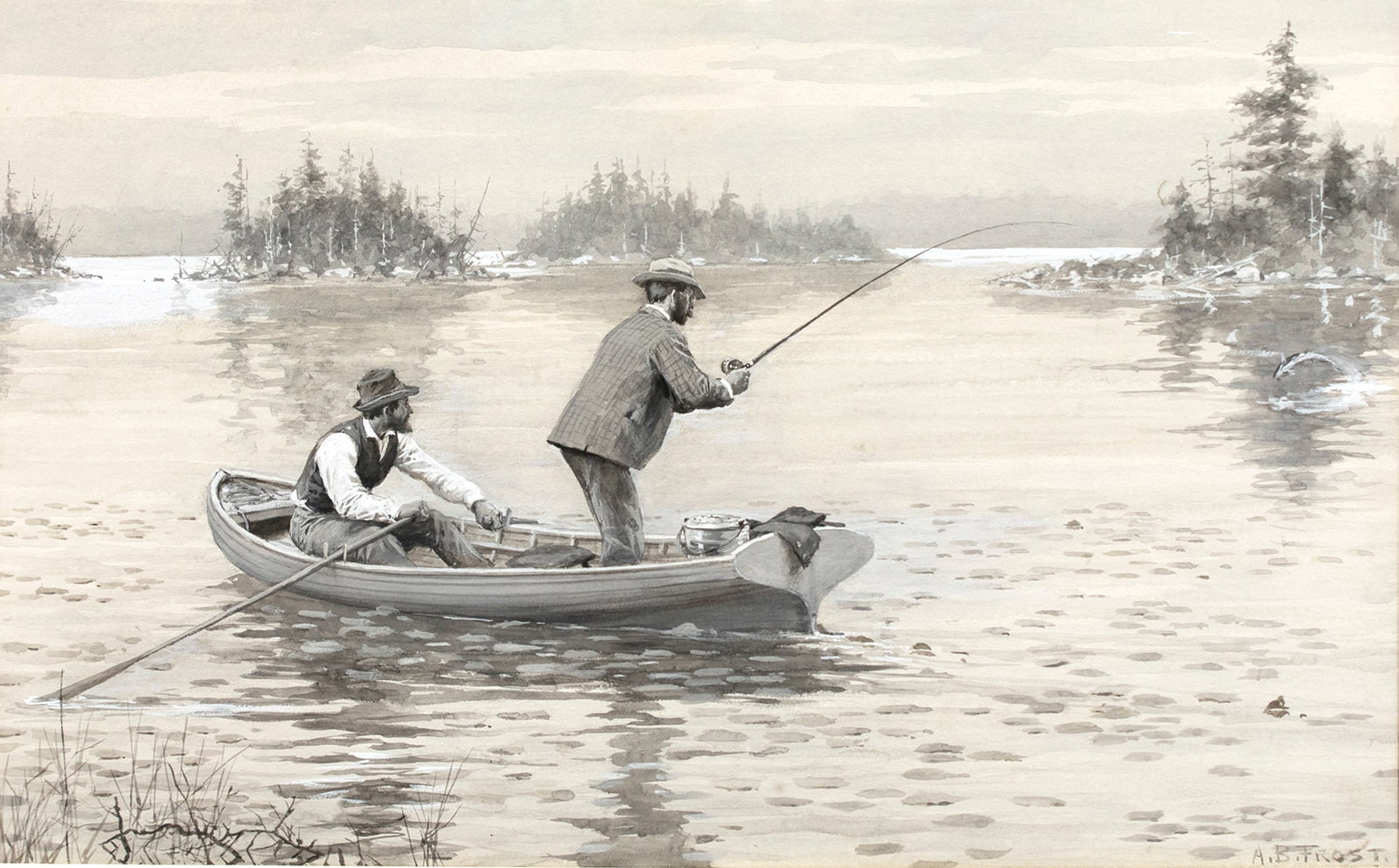 Arthur Burdett Frost (1851-1928), Muskallonge Fishing (1 of 5)