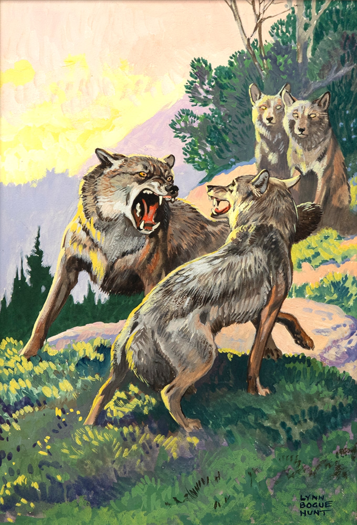 Lynn Bogue Hunt (1878-1960), "Broken Fang" Book Cover (1 of 4)