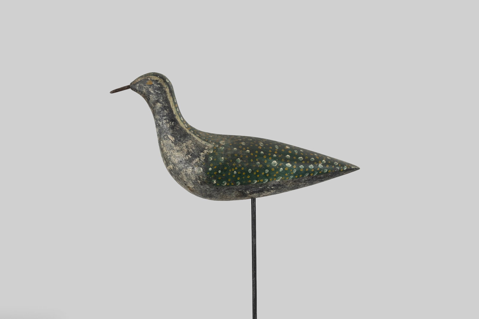 "Greenback" Golden Plover: "Greenback" Golden Plover Nantucket, MA, c. 1900 10 1/2 in. long A high-head shorebird with a literal take on the species' "greenback" moniker. Appears to be a mix of original and old working paint