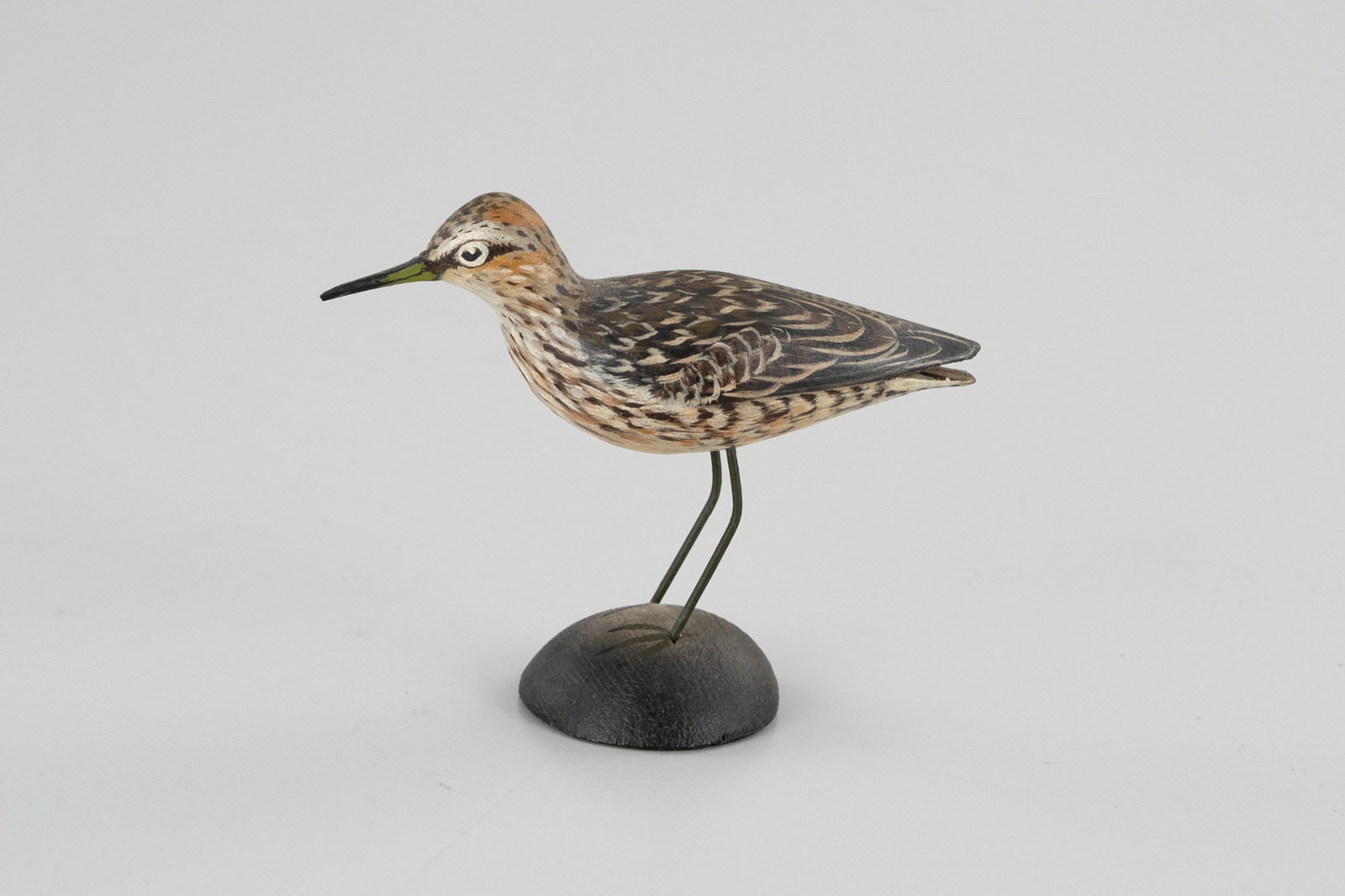 Miniature Dowitcher by A. Elmer Crowell (1862-1952): Miniature Dowitcher A. Elmer Crowell (1862-1952) East Harwich, MA, c. 1930 3 1/2 in. long Signed with the rectangular stamp on the underside. Original paint with light wear.