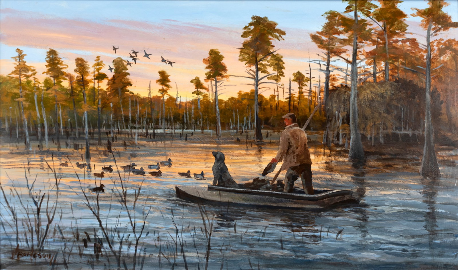 Chet Reneson (b. 1934), Flooded Timber - Setting Out (1 of 3)