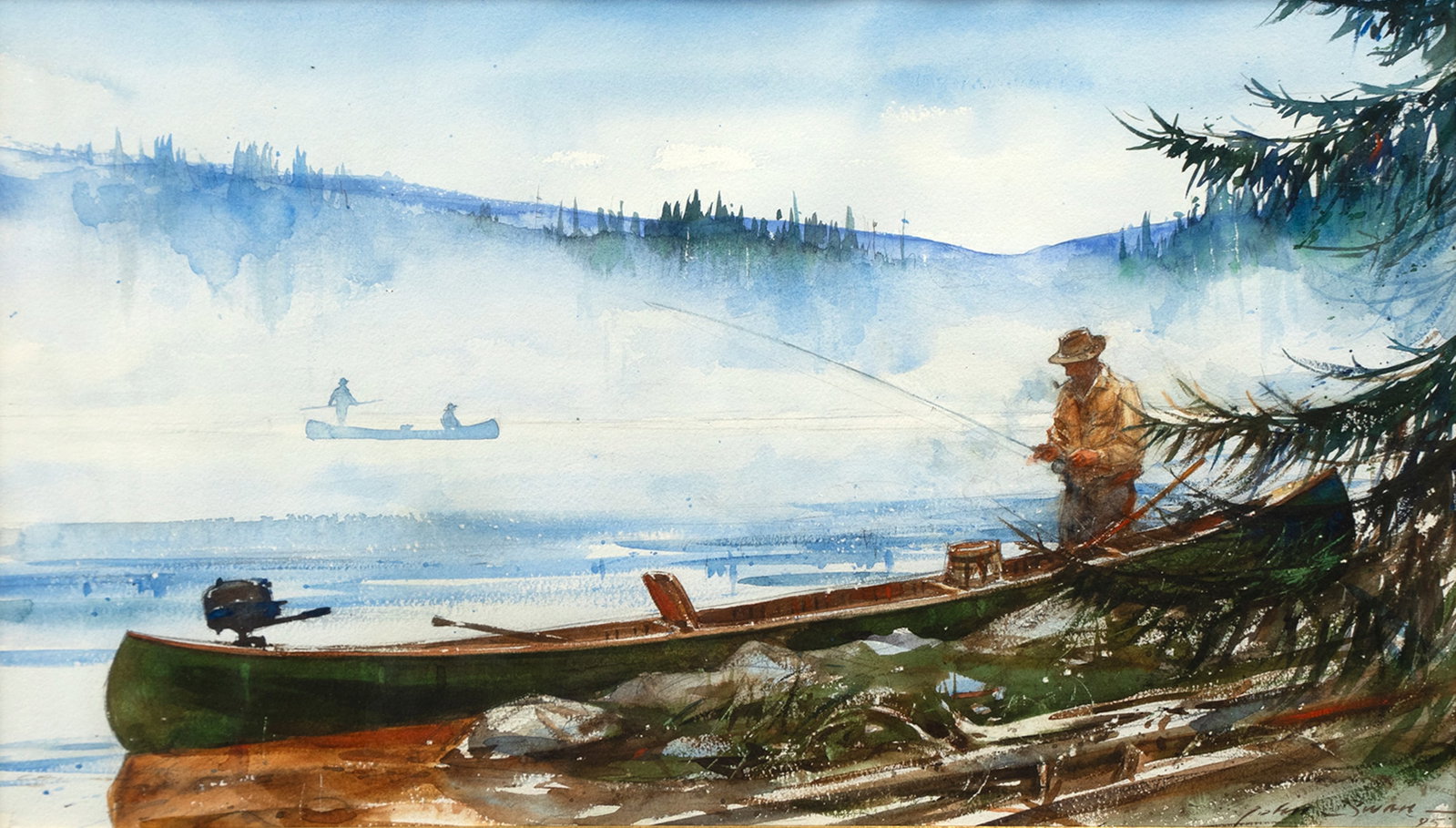 John Swan (1948-2025), Mixture No. 79 - Fishing Atlantic Salmon (1 of 7)