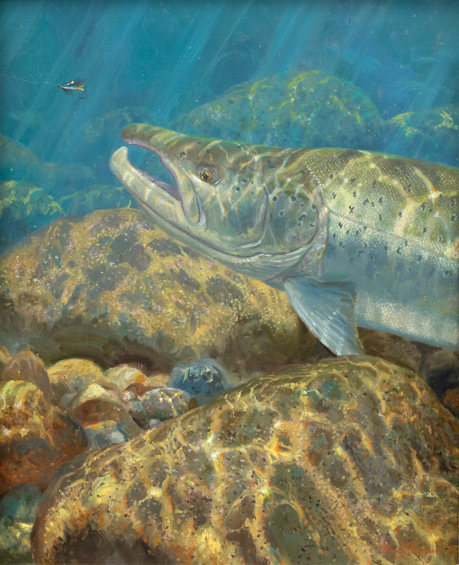 Mark A. Susinno (b. 1957), Atlantic Salmon and Nighthawk (1 of 3)