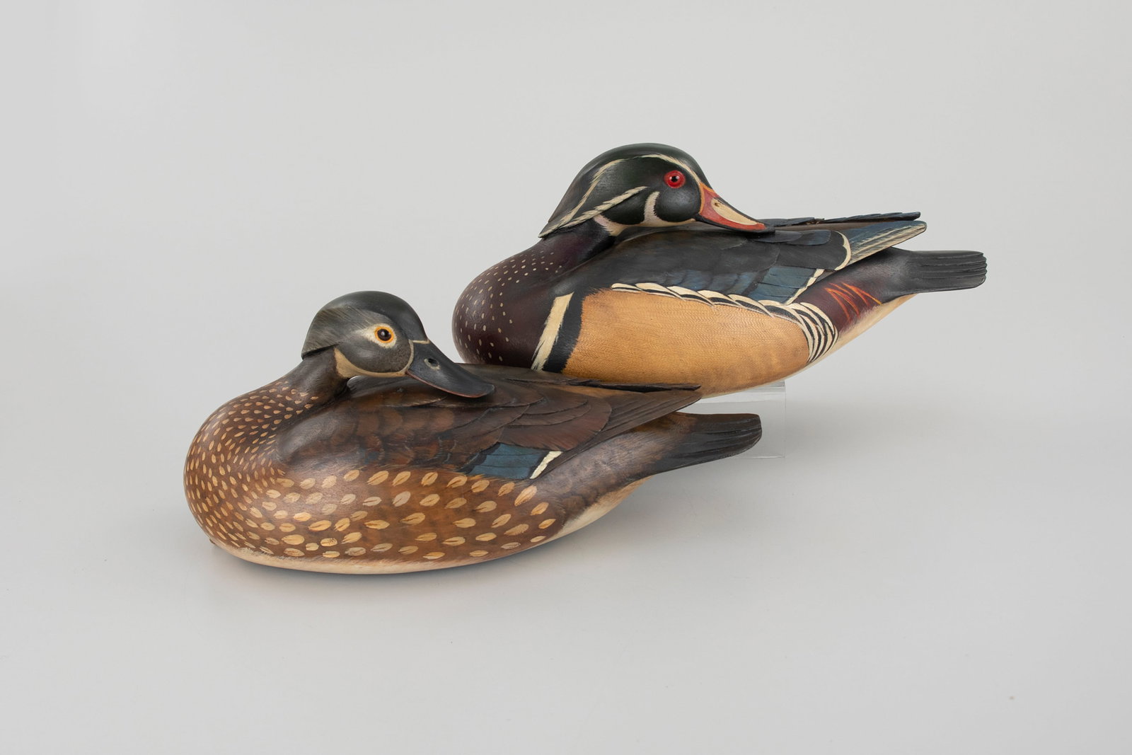 Exceptional Preening Wood Duck Pair by William Gibian (b. 1946) (1 of 5)