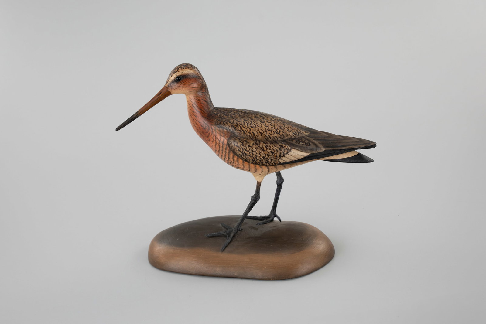 Dowitcher by William Gibian (b. 1946): Dowitcher William Gibian (b. 1946) Onancock, VA 14 1/2 in. long Incised "Gibian" under the base. Original paint with light wear. Provenance: Robert Metcalf Collection