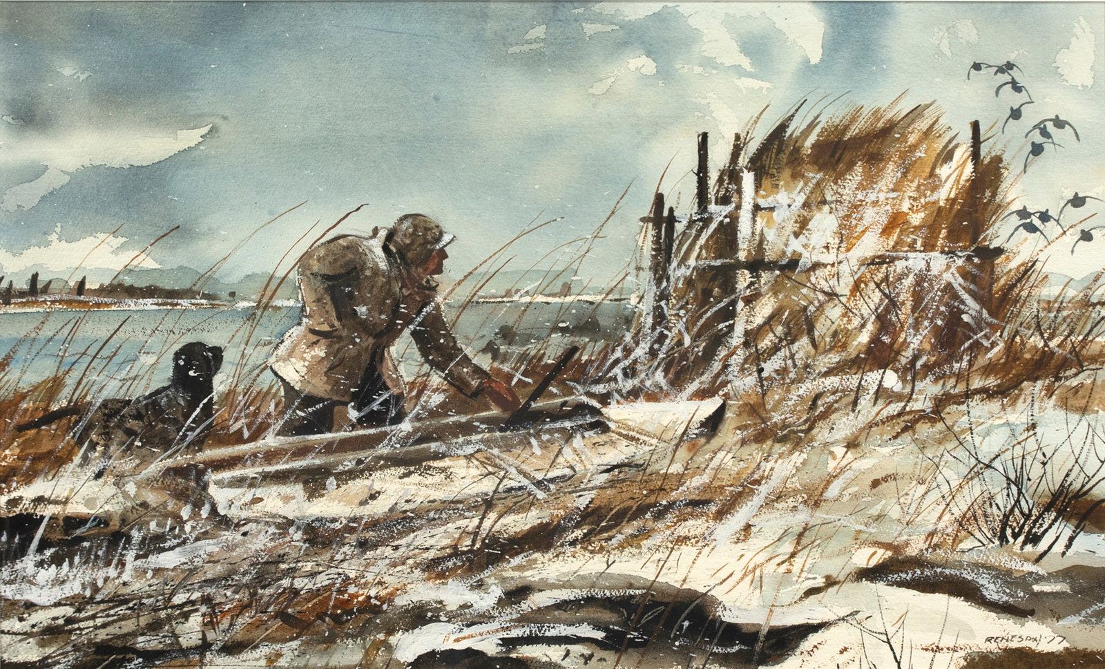 Chet Reneson (b. 1934), Duck Hunting (1 of 3)
