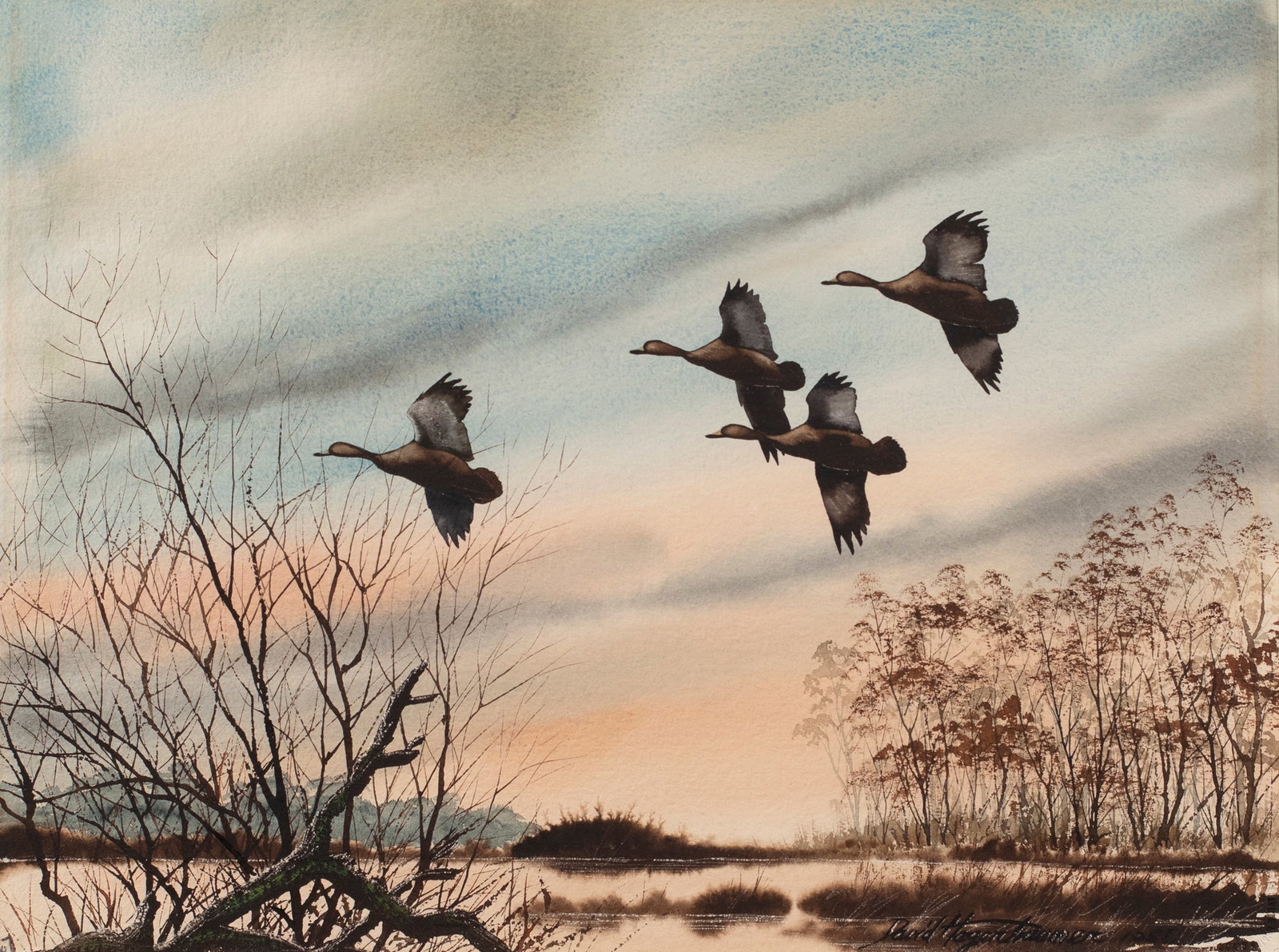 David A. Hagerbaumer (1921-2014), Black Ducks (1 of 3)