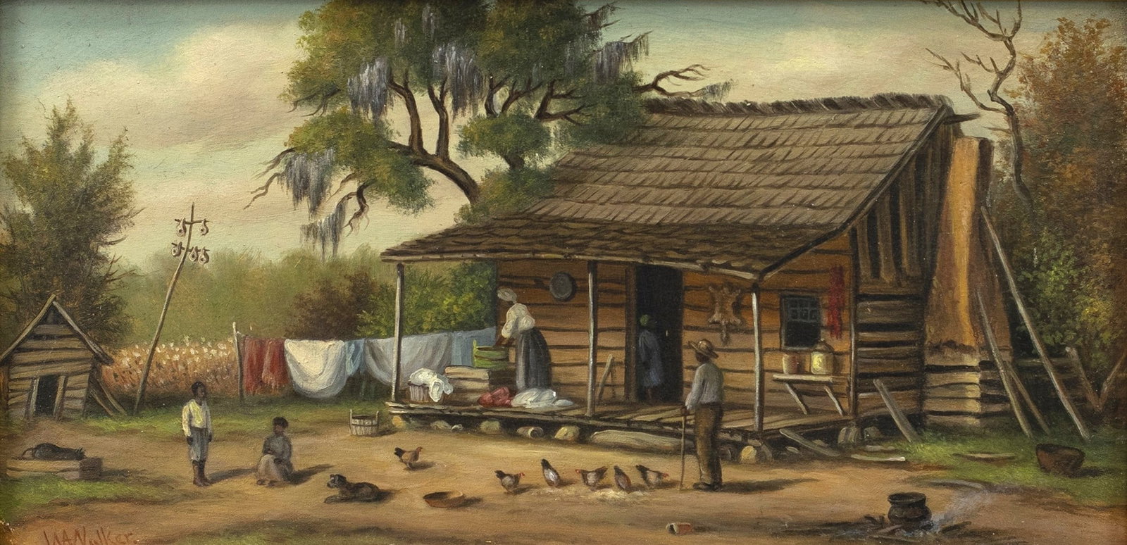 William Aiken Walker (1838-1921), Cabin Scene (1 of 3)