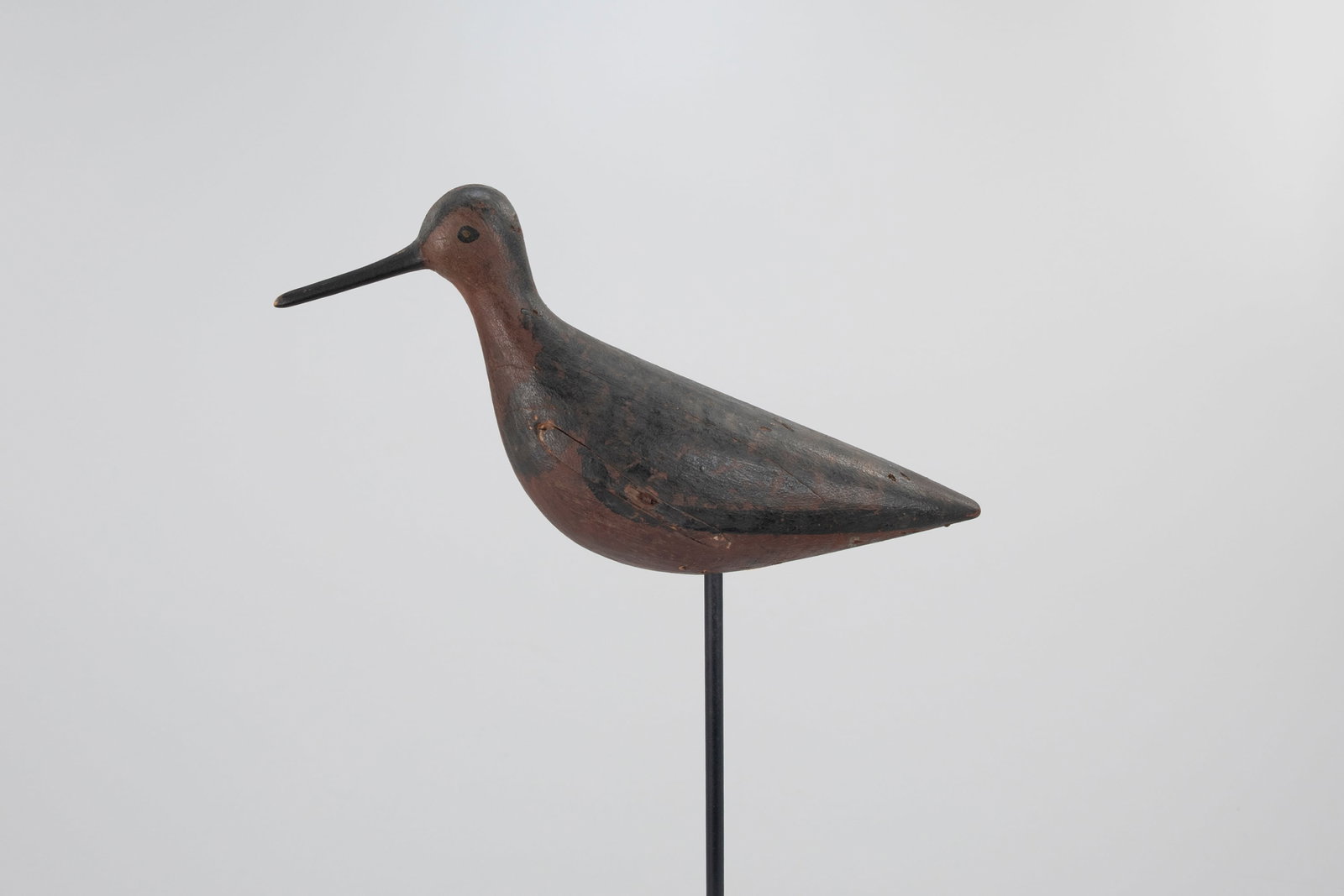 O'Brien Dowitcher by David Goodspeed (1862-1943): O'Brien Dowitcher David Goodspeed (1862-1943) Duxbury, MA, c. 1890 10 in. long A shorebird in breeding plumage acquired by Donal C. O'Brien Jr. from Dr. George Ross Starr Jr. The underside has the