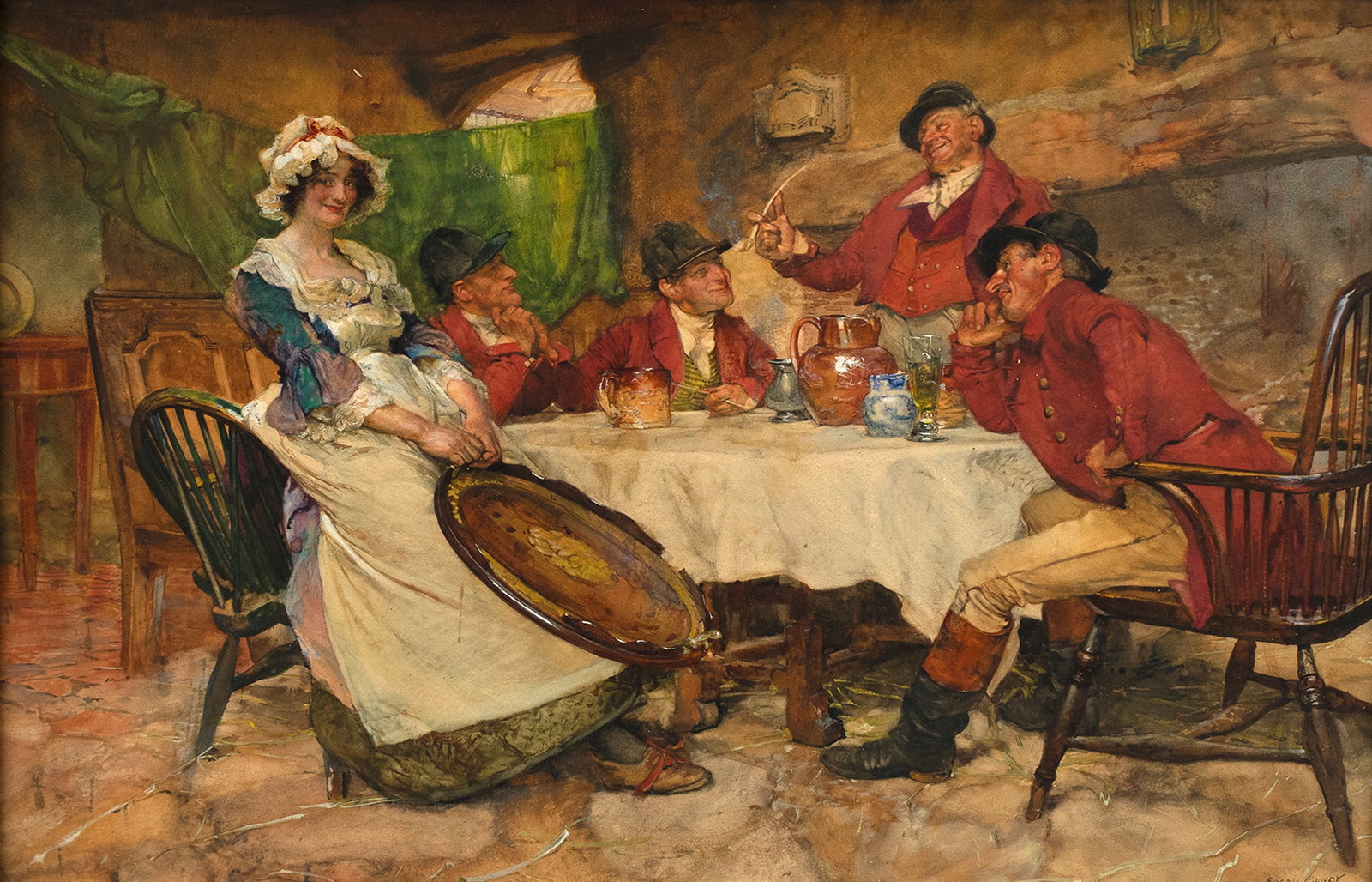 Edgar Bundy (British, 1862-1922), The Huntsman's Story (1 of 3)