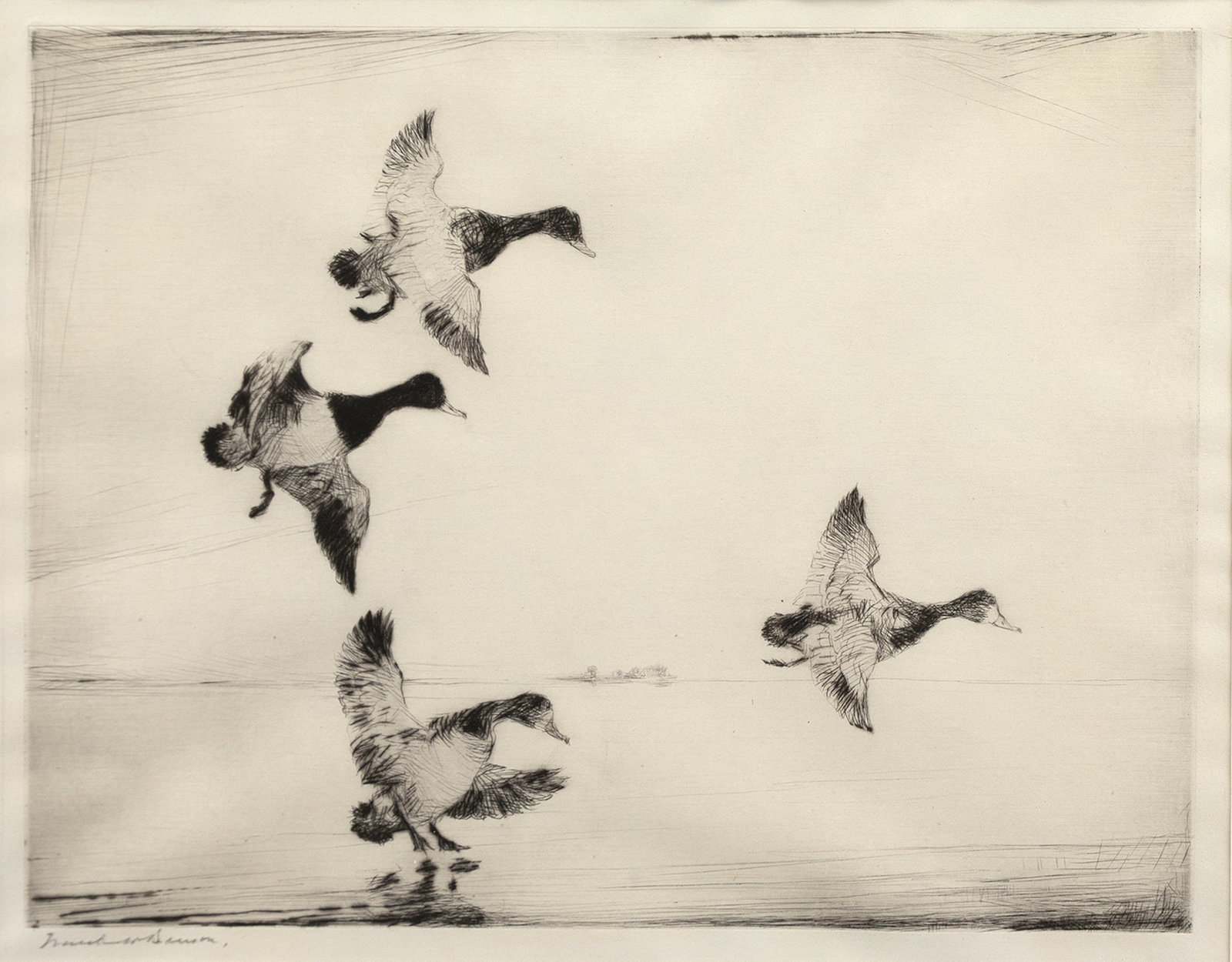 Frank W. Benson (1862-1951), In Dropping Flight: Frank W. Benson (1862-1951) In Dropping Flight, 1926 signed "Frank W Benson" lower left drypoint, 10 1/4 by 13 3/4 in. Paff #255, edition of 134 framed, 19 3/4 by 22 1/4 in,