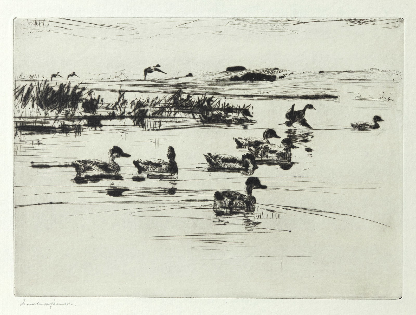 Frank W. Benson (1862-1951), Two Waterfowl Drypoints (1 of 6)