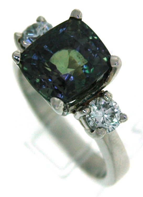 Plat ring with .66 ct in dia, 6.63 ct in Alexandri: Platinum ring with .66 carat in diamonds and 6.63 carat in Alexandrite with GIA certificate # 14839609 Appraisal Value: 87000