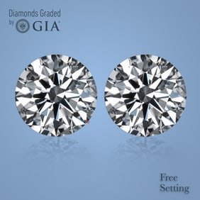 6.02 ct Round cut GIA Graded Diamond Pair