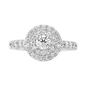 18kt White Gold .96ct Diamond Round cut Engagement Ring
