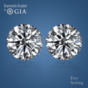 8.03 ct Round cut GIA Graded Diamond Pair