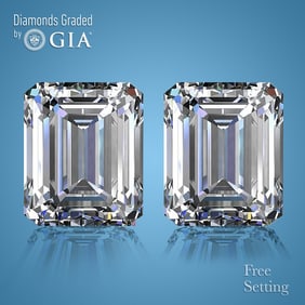 6.03 ct Emerald cut GIA Graded Diamond Pair